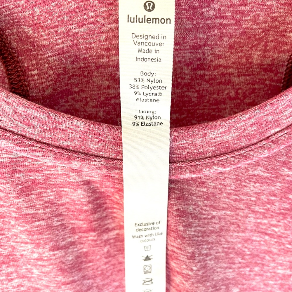 LuLulemon size 8 women’s top Pomegranate/Pink Peony